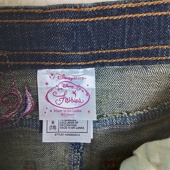 Disney Store Denim Mini Skirt Size Medium in Dark Wash w/ Patches & Embroidery - Picture 12 of 13